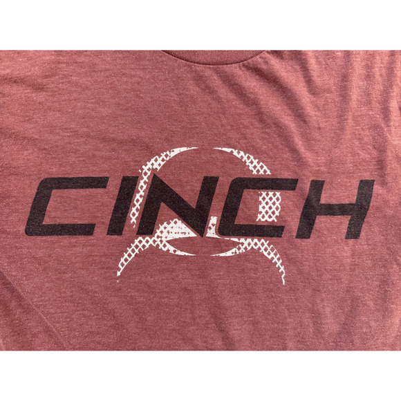 Cinch Shirt Mens Small Red Heather Graphic Logo Short Sleeve Western Rodeo Tee - Picture 2 of 6